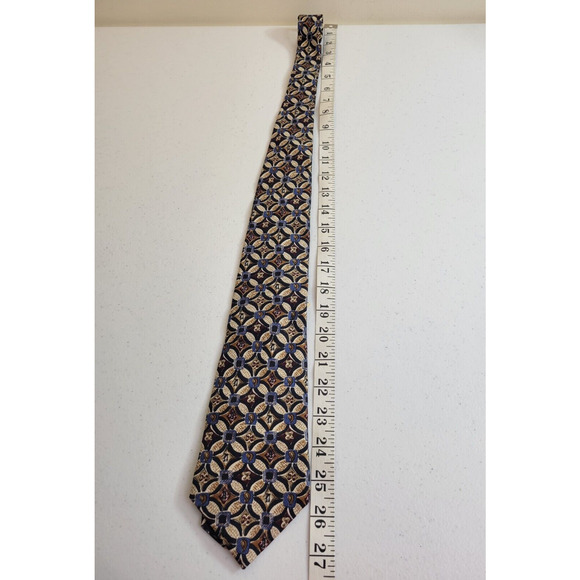 NWT Mark Pendleton Neck Tie Blue Geometric Chain Classic Silk Formal Career - Picture 5 of 6